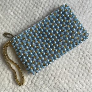 Handmade Beaded Wristlet Pouch Clutch